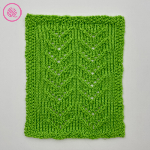 loom knit v eyelet lace square