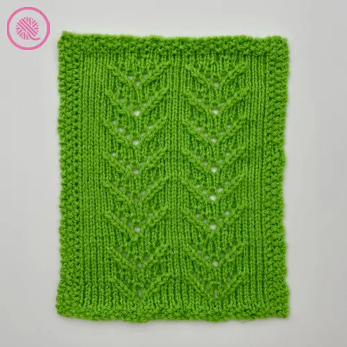 loom knit v eyelet lace square