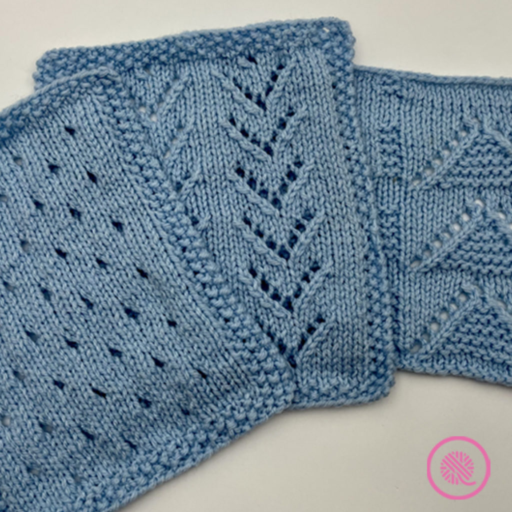 how to knit 3 easy eyelets samples
