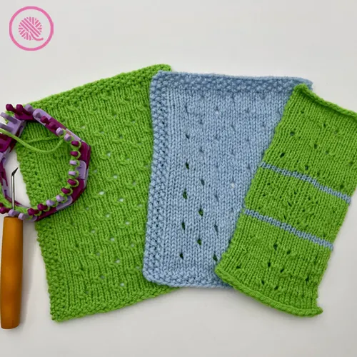 how to loom knit eyelets samples