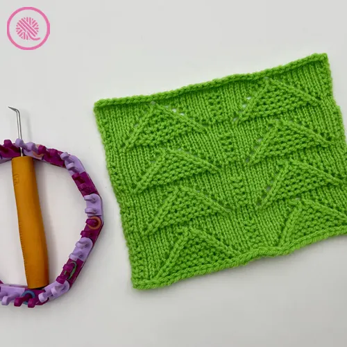 Loom Knit Garter Inverted V Eyelets square