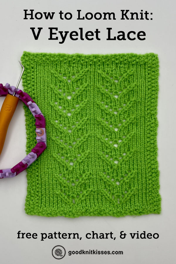 loom knit v eyelet lace pin image