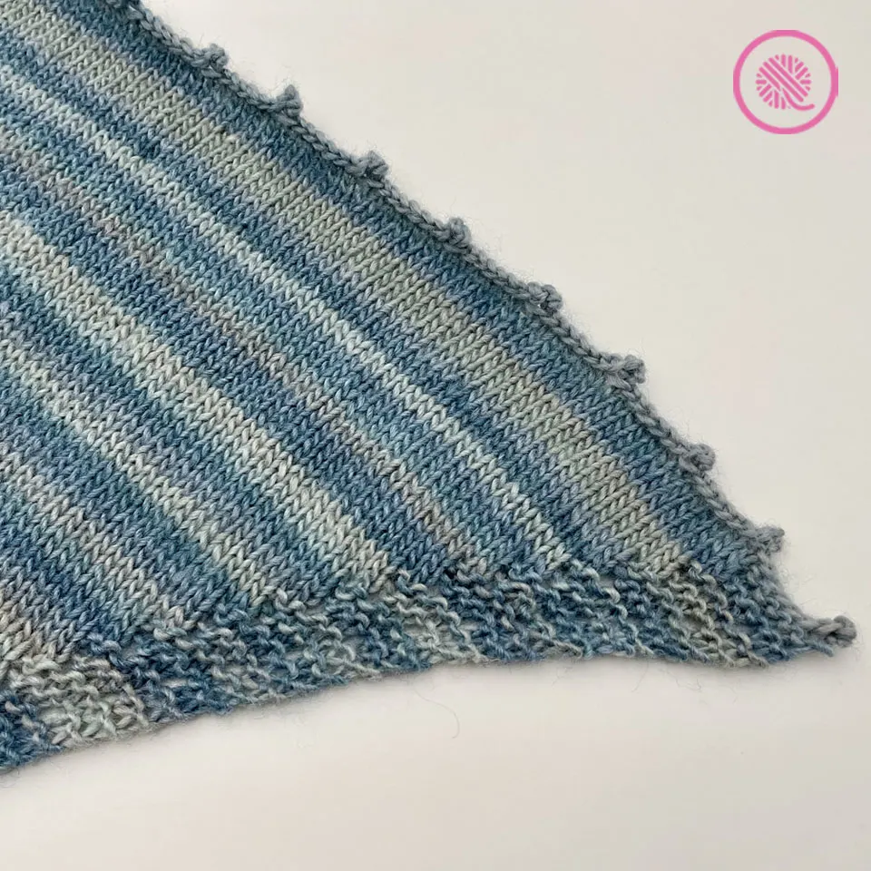needle knit grandmas eyelet shawl