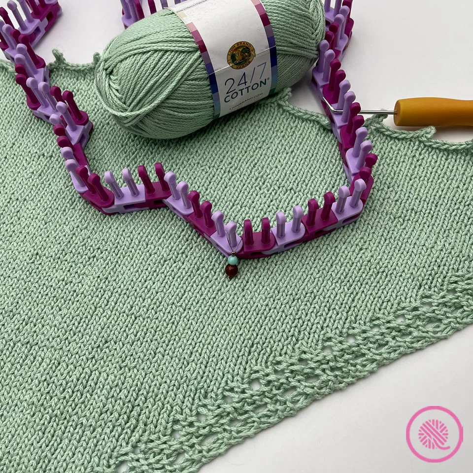 loom knit grandma's eyelet shawl