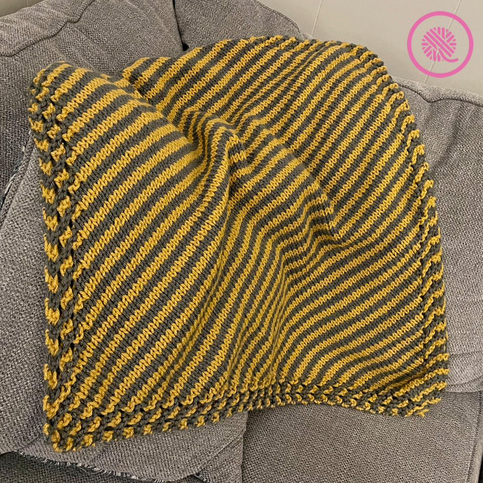 Loom Knit Grandma's Striped Blanket