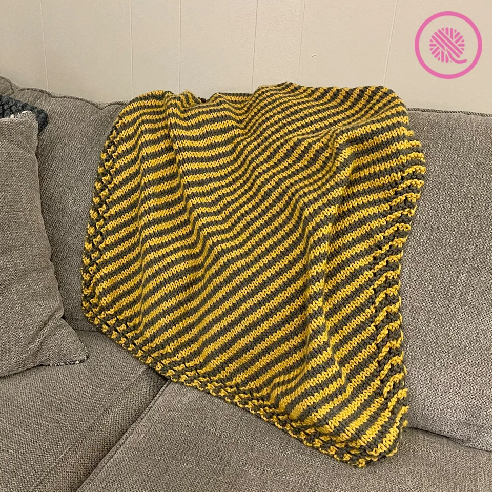Loom Knit Grandma's Striped Blanket