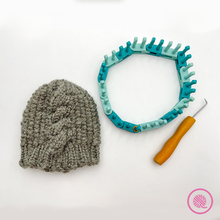 Cozy Alert! Loom Knit Cabled Linen Hat - GoodKnit Kisses