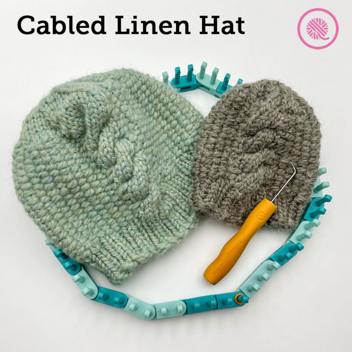 Cozy Alert!  Loom Knit Cabled Linen Hat