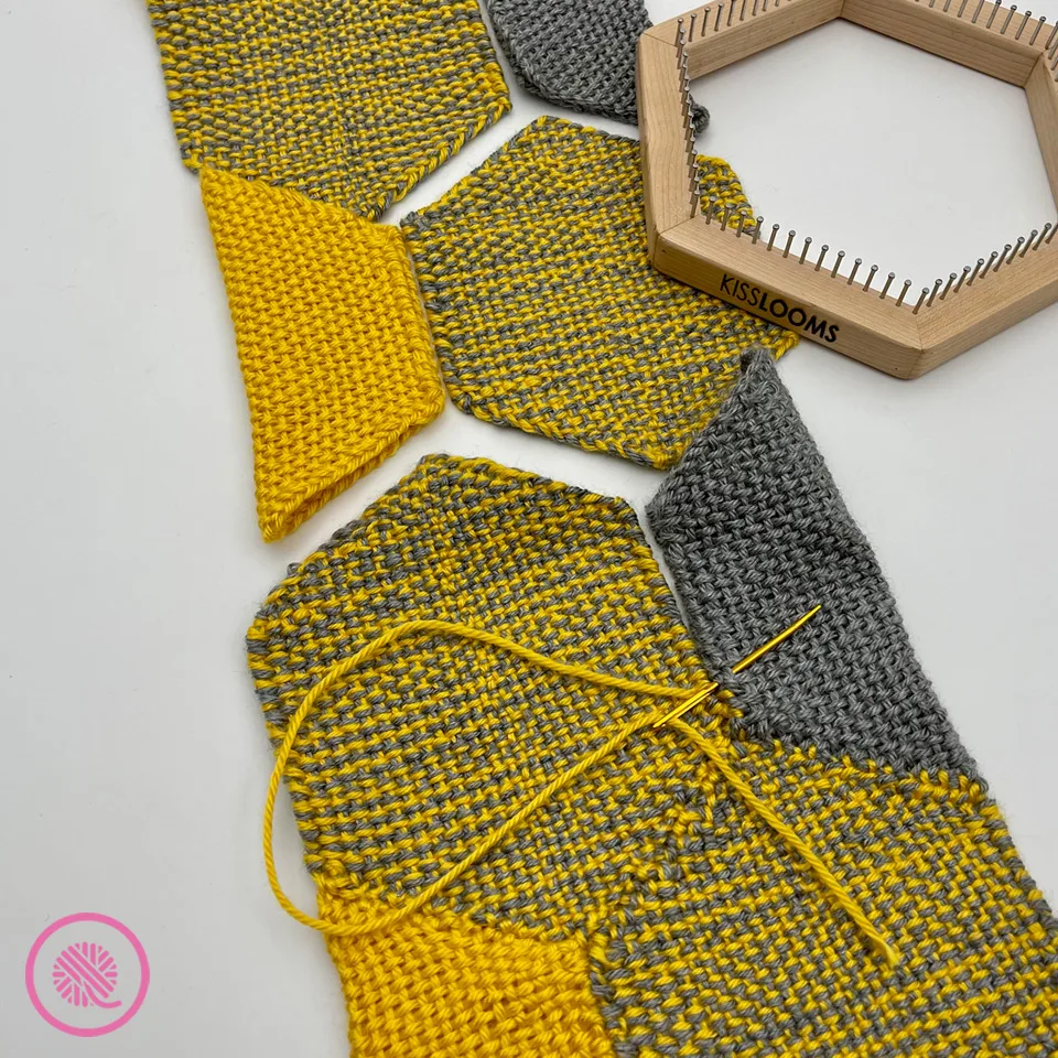 seaming the woven hexagon cowl