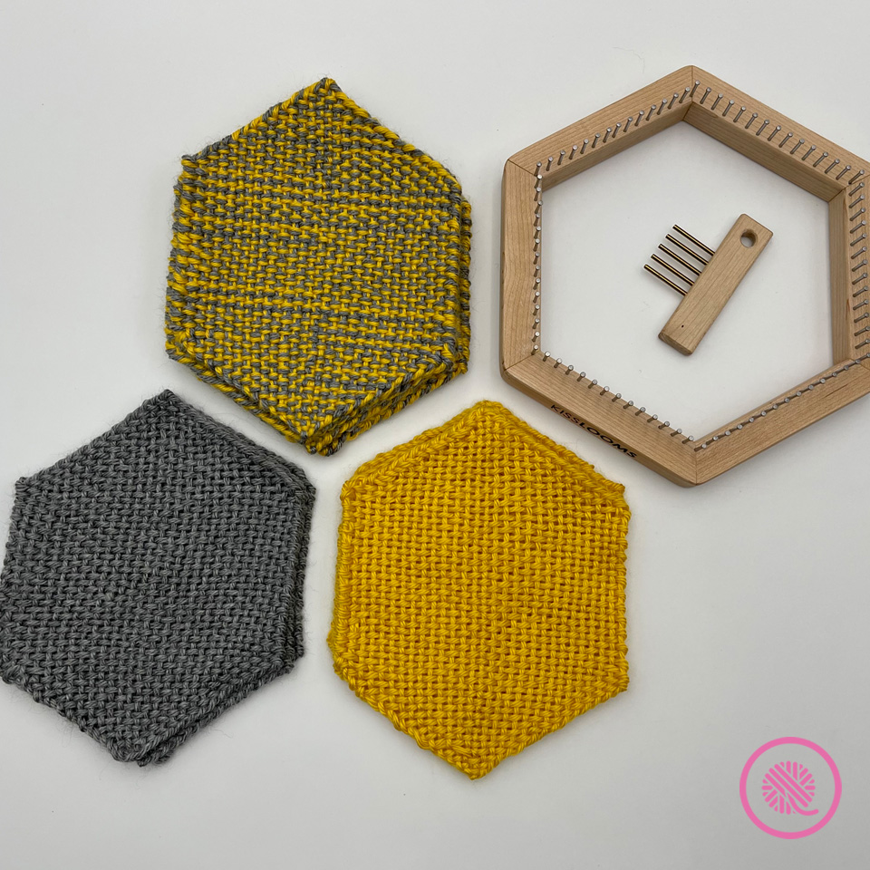 woven hexagon blanket pattern showing stack of hexagons