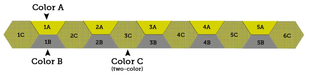 woven hexagon scarf schematic