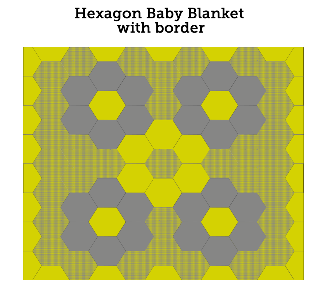 hexagon baby blanket with border schematic