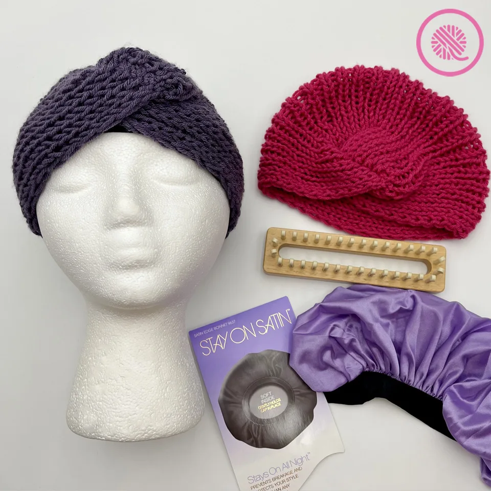 loom knit satin lined turban