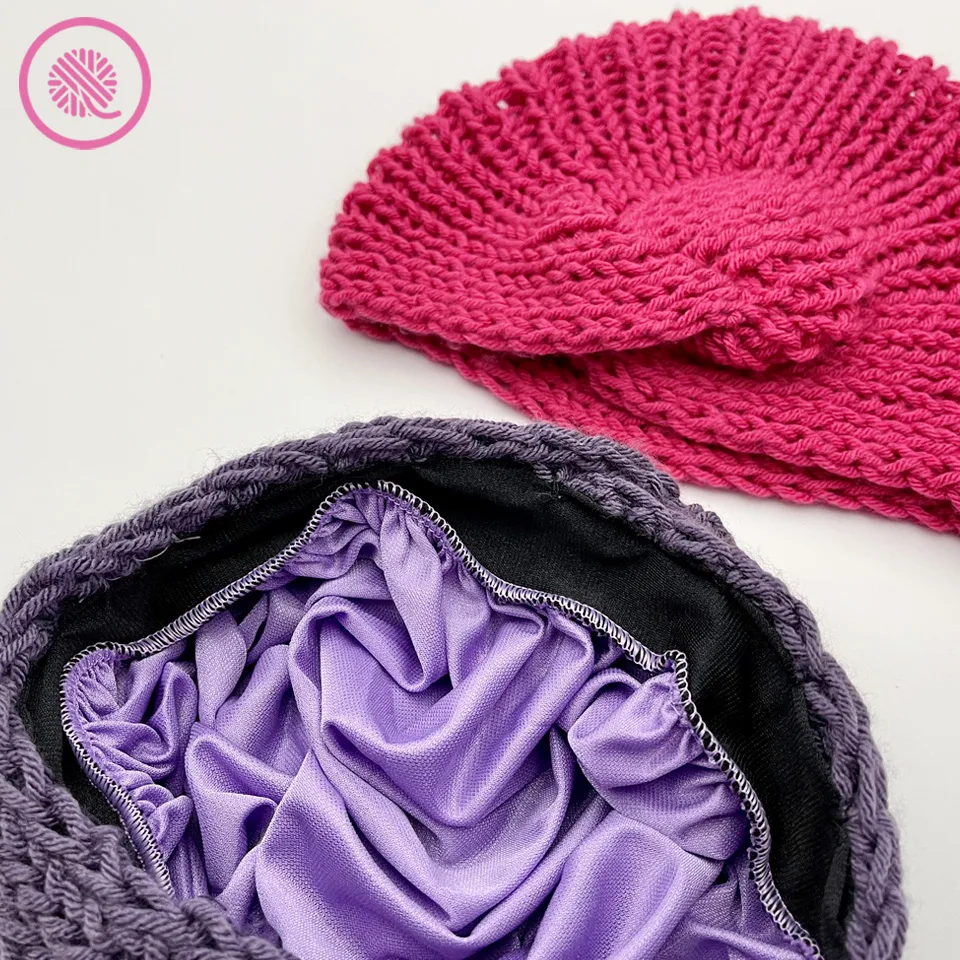 loom knit satin lined turban