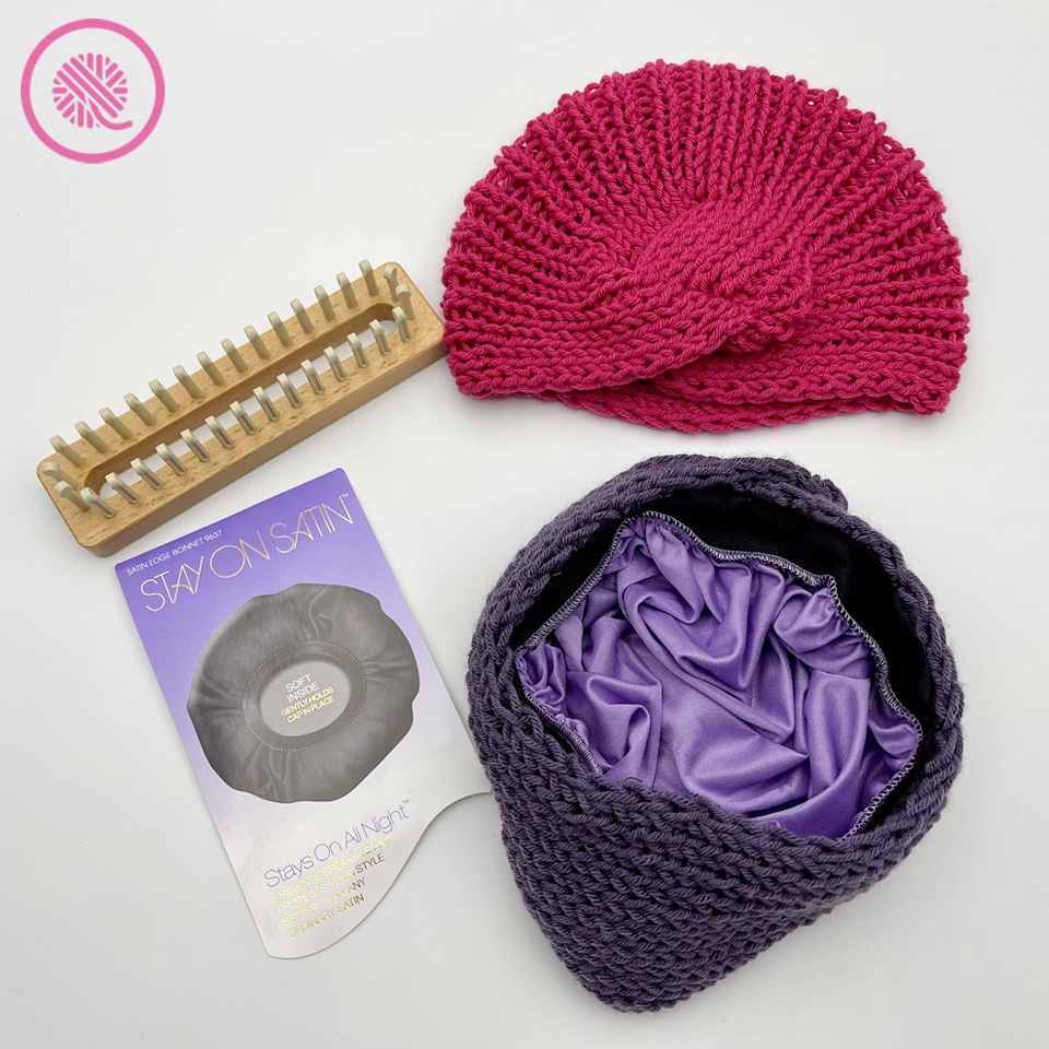 loom knit satin lined turban