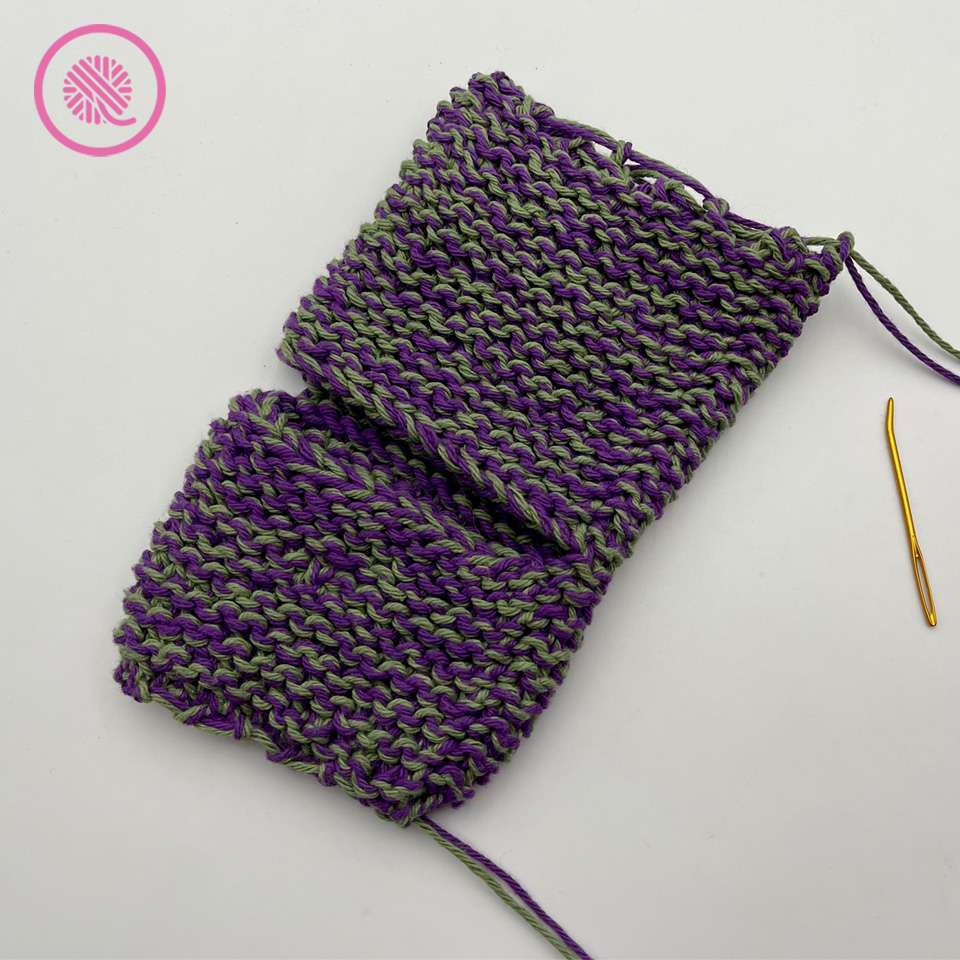 Loom Knit Fingertip Potholder before finishing ends