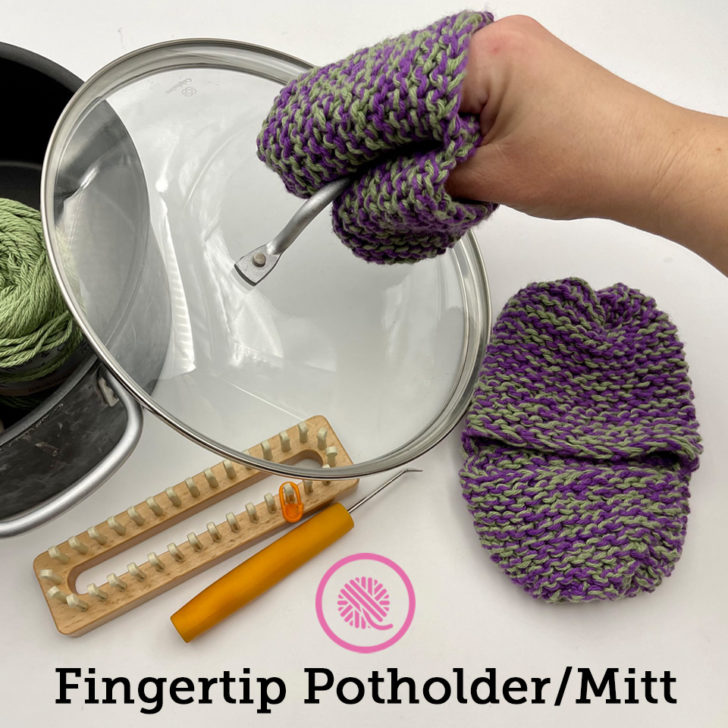 Loom Knit Fingertip Potholder (Mini Oven Mitt)