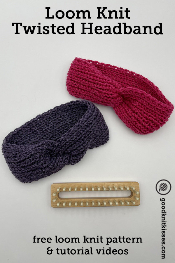 Loom Knit Twisted Headband (Free pattern with videos!)