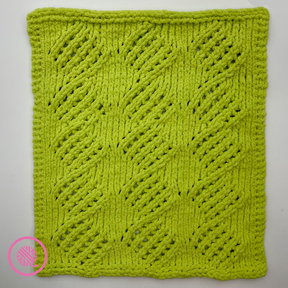 loom knit lacy diamond blanket