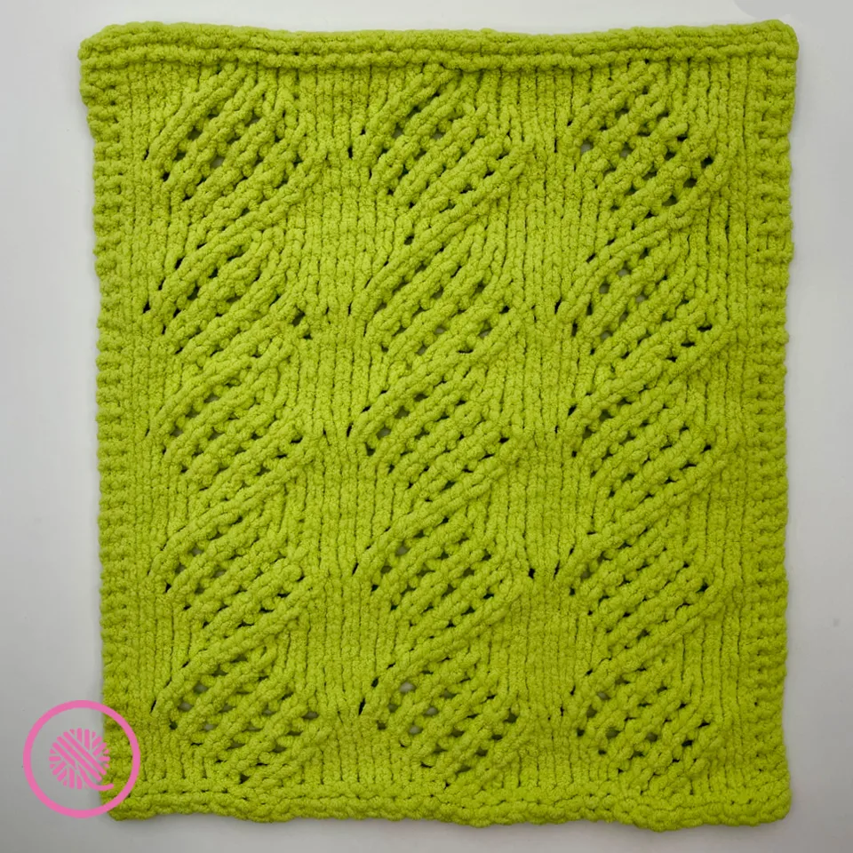loom knit lacy diamond blanket