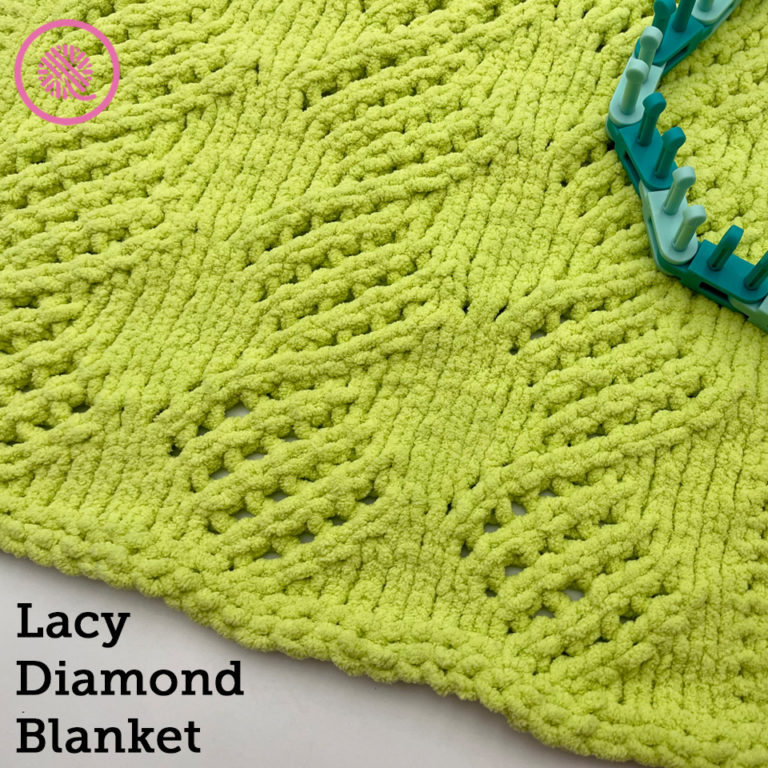 Cozy Loom Knit Lacy Diamond Blanket Pattern GoodKnit Kisses