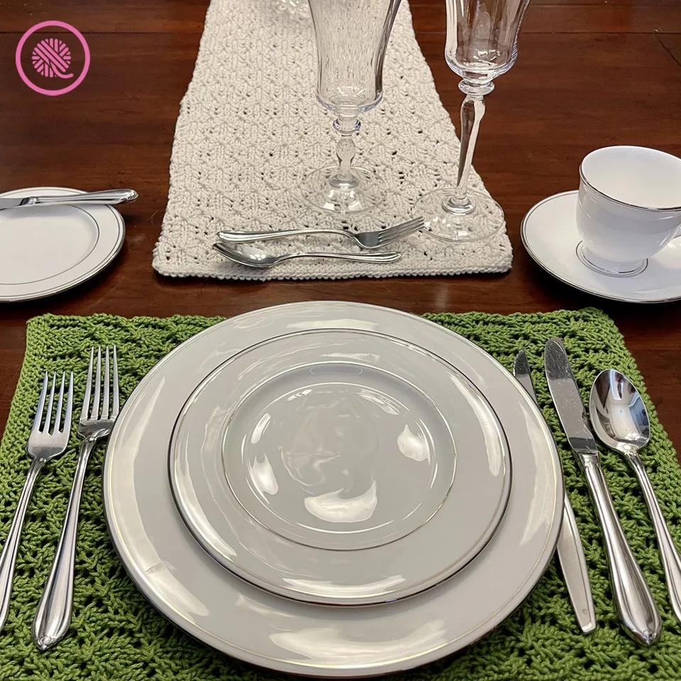 Loom Knit Lacy Table Runner
