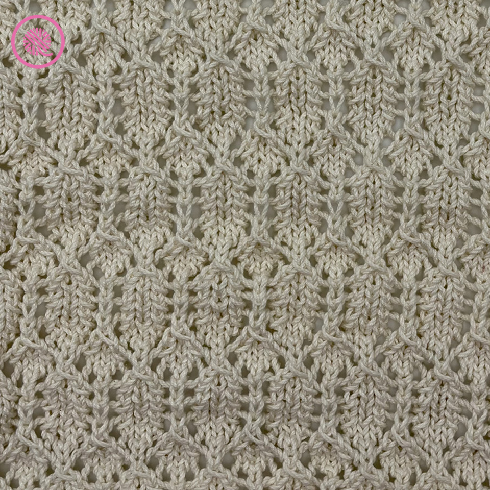 needle knit lacy placemat close up