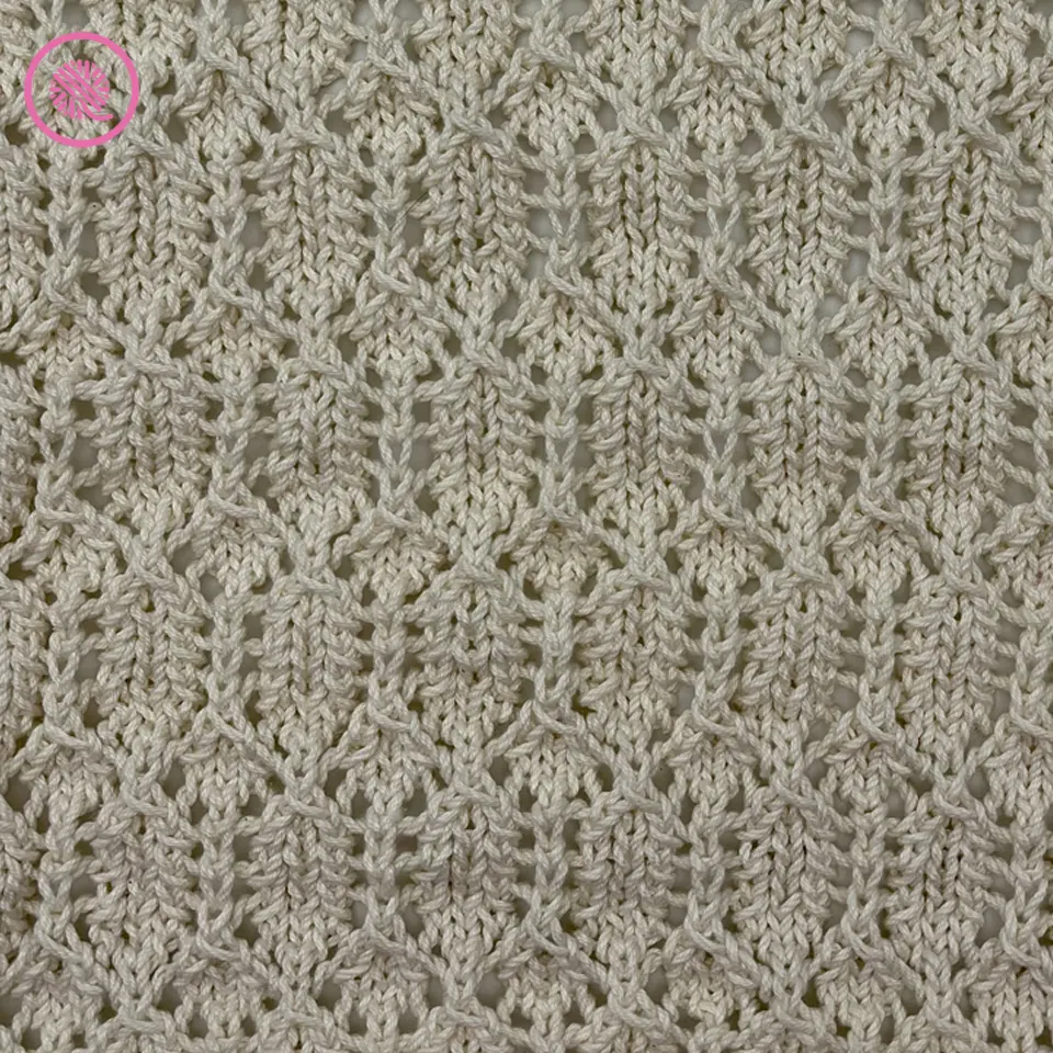 needle knit lacy placemat close up