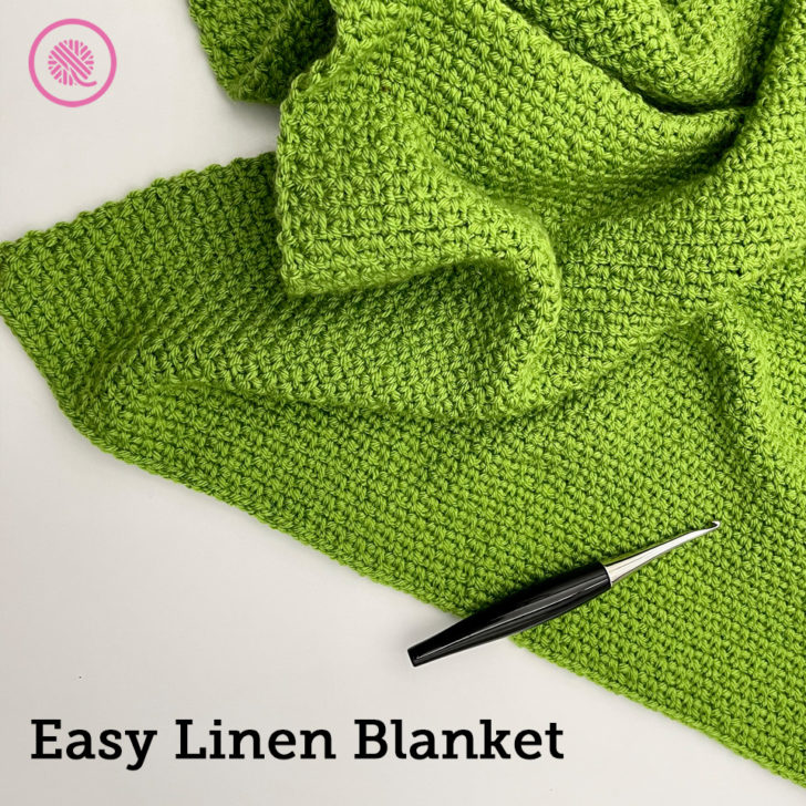 Easy Crochet Linen Blanket in 5 Sizes!