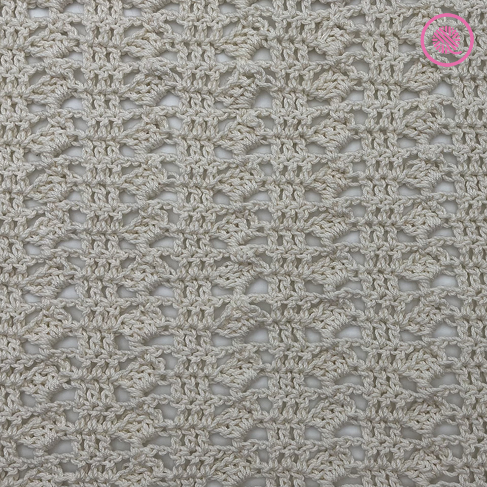 lacy tipped blocks stitch pattern close up
