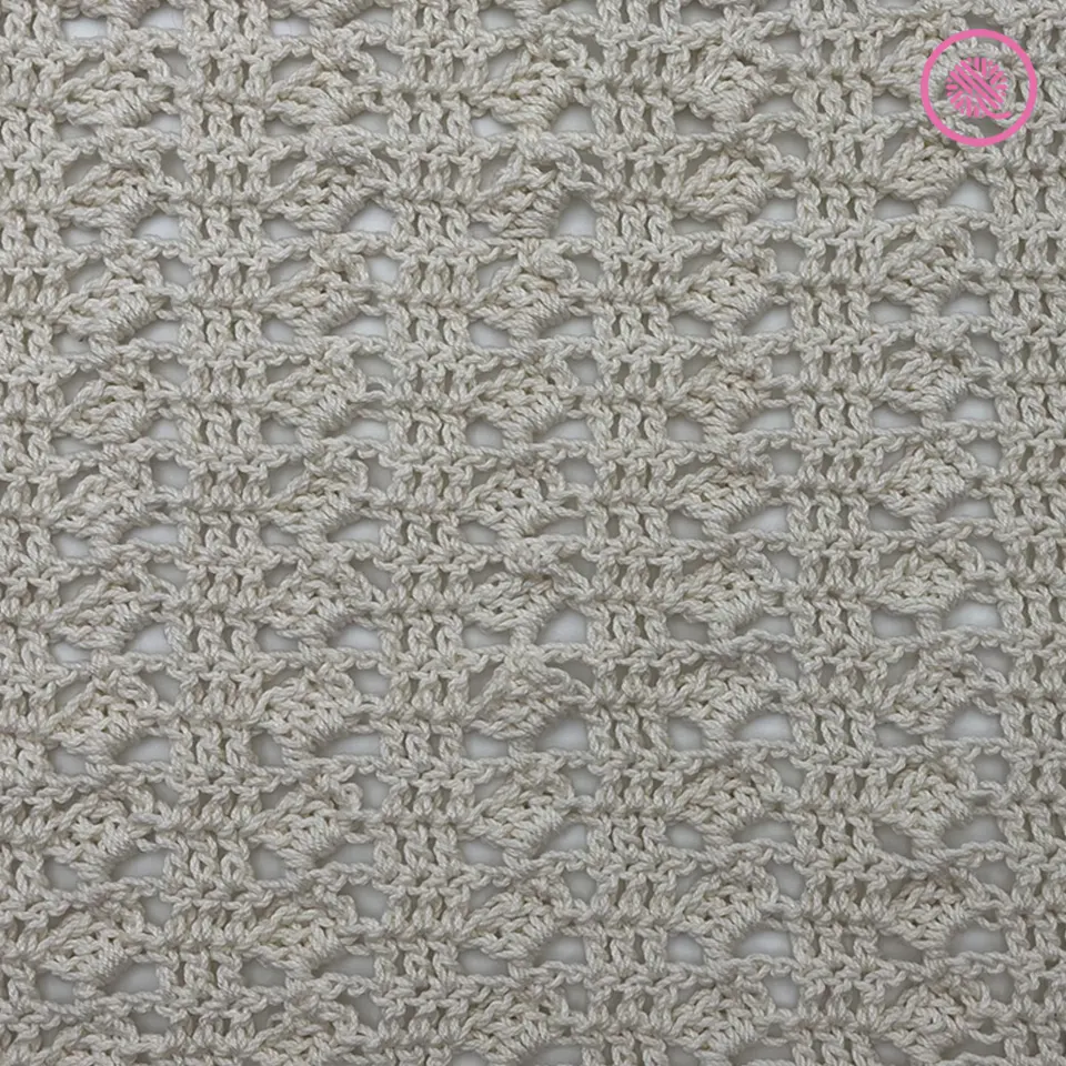 lacy tipped blocks stitch pattern close up