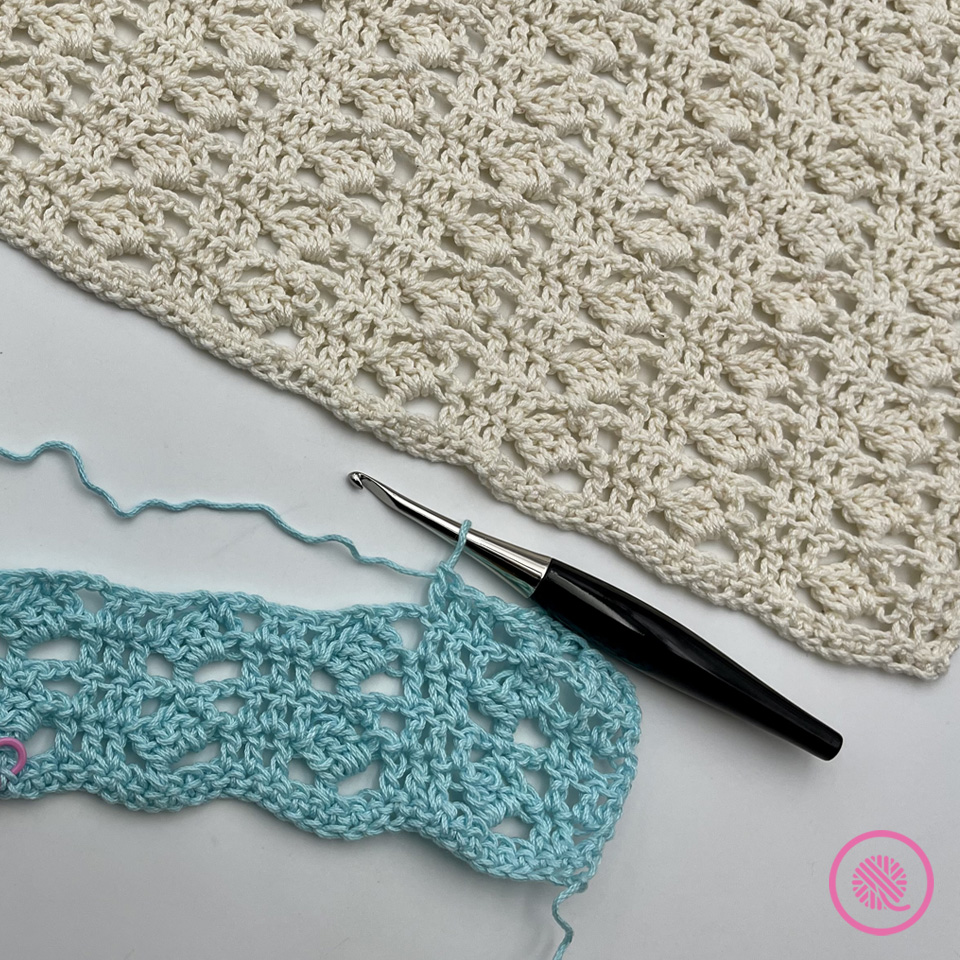 crochet lacy placemat stitch pattern demo