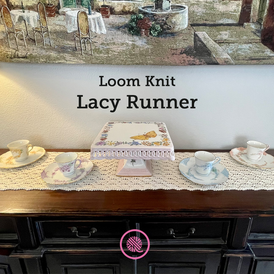 Stunning! Loom Knit Lacy Table Runner GoodKnit Kisses