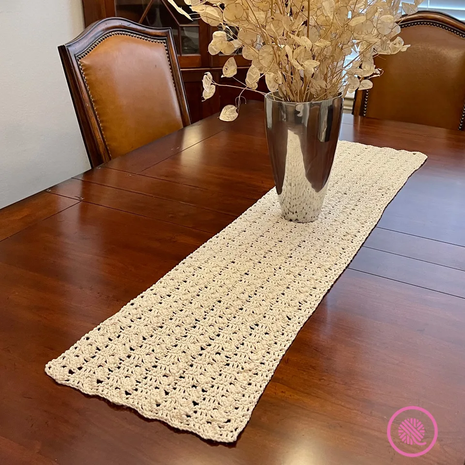 crochet lacy runner