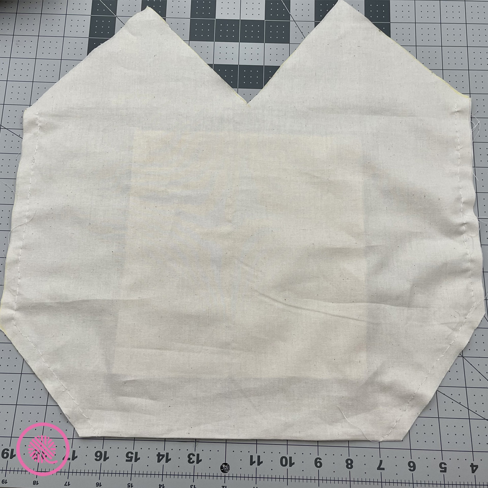 bag lining with seams sewn