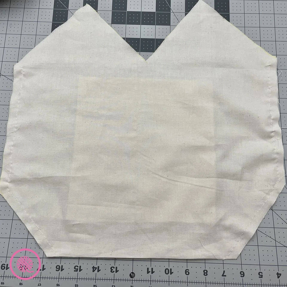 bag lining with seams sewn