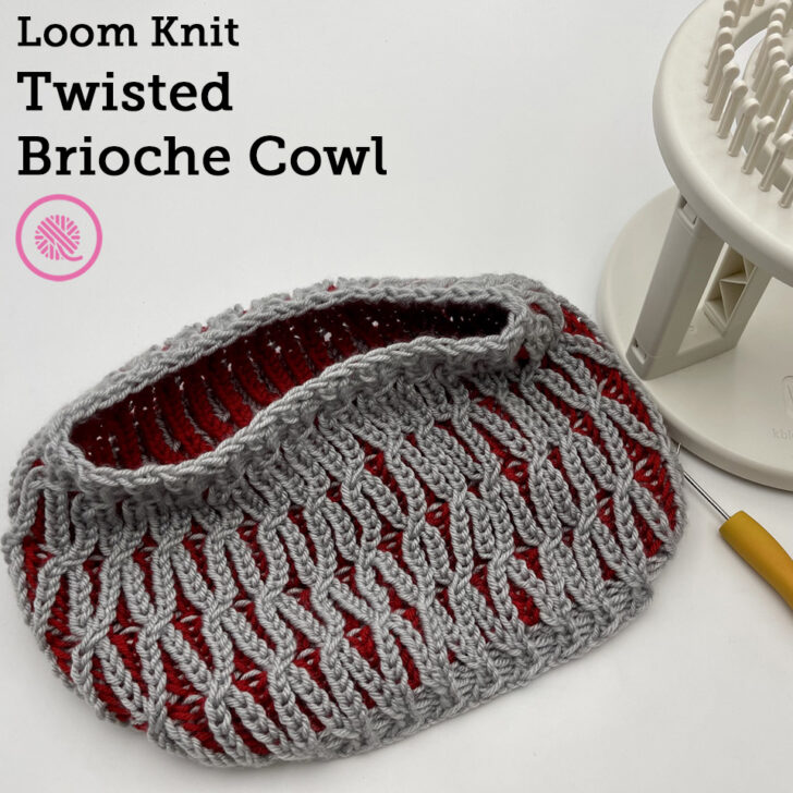 Loom Knit Twisted Brioche Cowl on the Rotating DKL