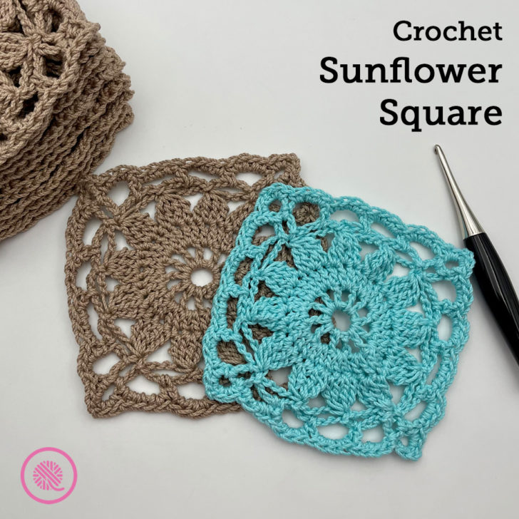 The Crochet Sunflower Square will brighten your day!