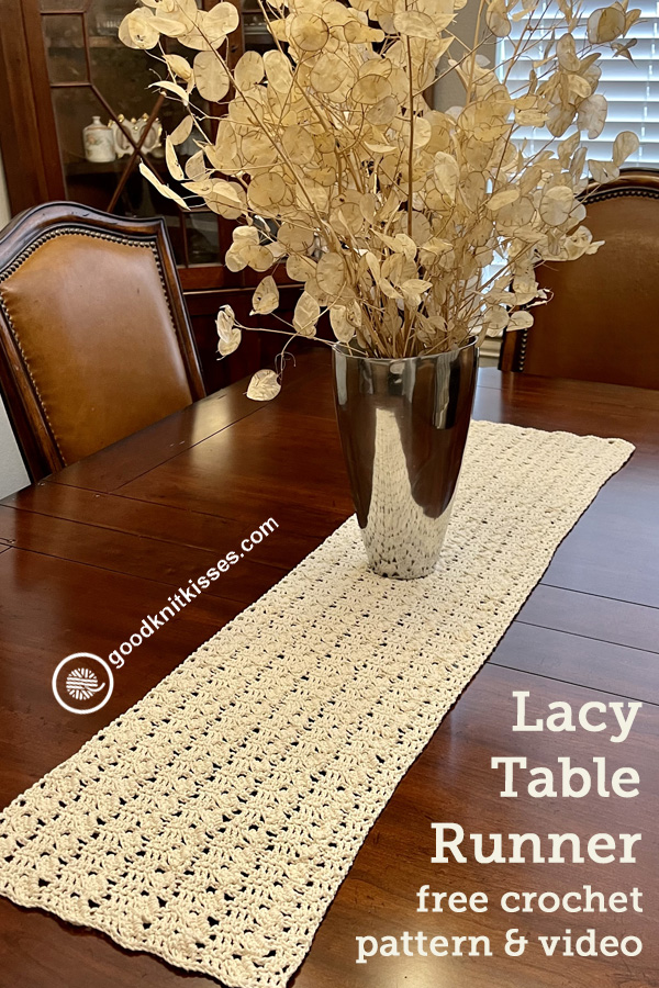 crochet lacy runner pin image