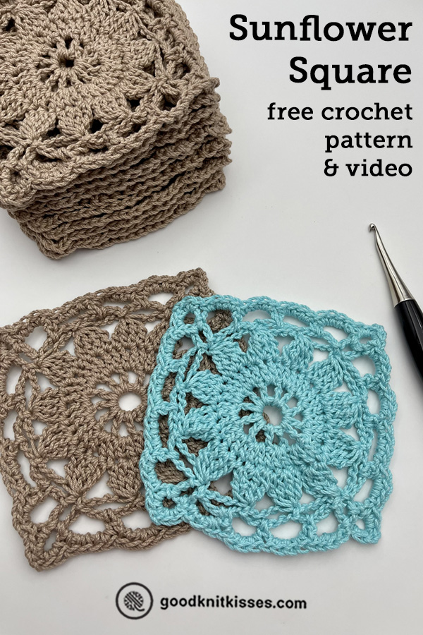 Crochet Sunflower Square pin image