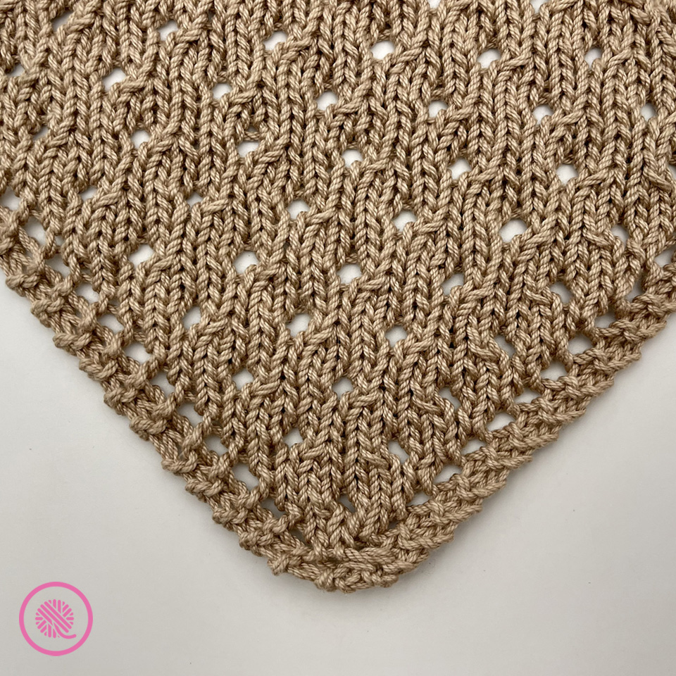 loom knit c2c eyelet square