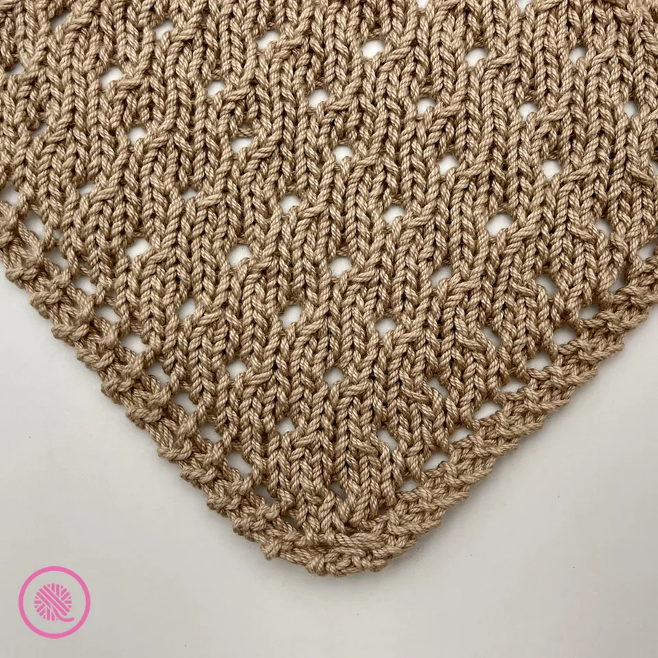loom knit c2c eyelet square