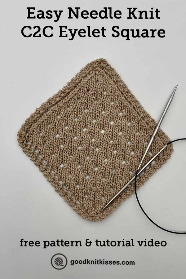 needle knit c2c eyelet square pin image