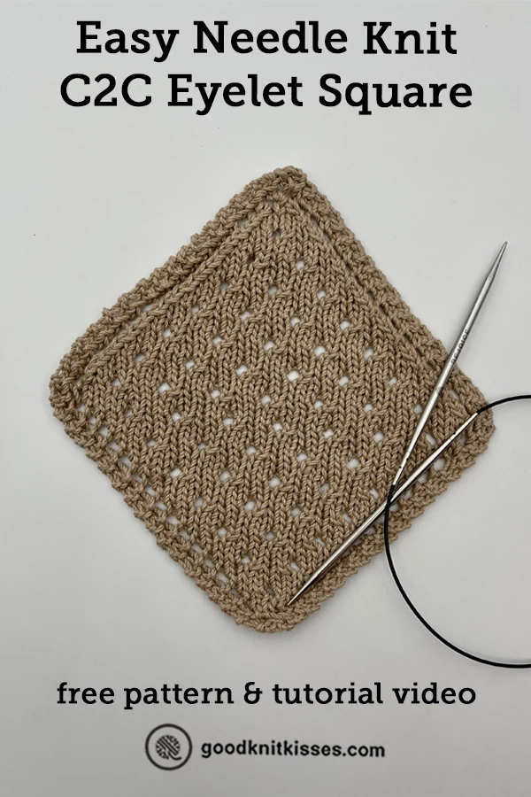 needle knit c2c eyelet square pin image