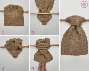 loom knit looped towel hanging instructions