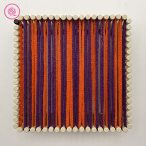 Square Spiral Potholder warp loop setup