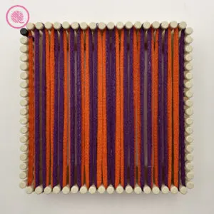 Square Spiral Potholder warp loop setup