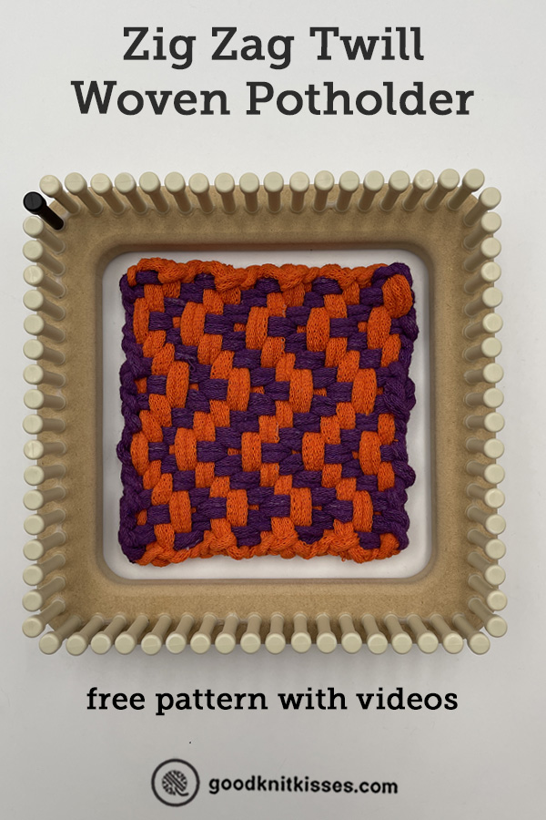 zig zag twill potholder pin image