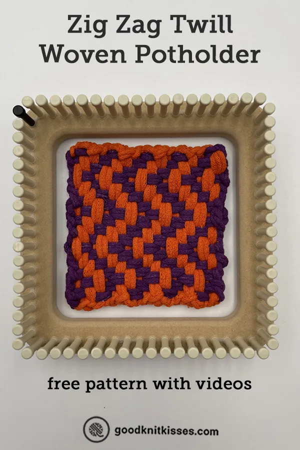 zig zag twill potholder pin image