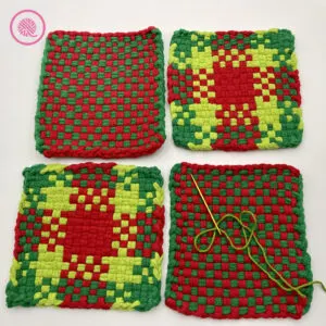 how to seam woven potholders